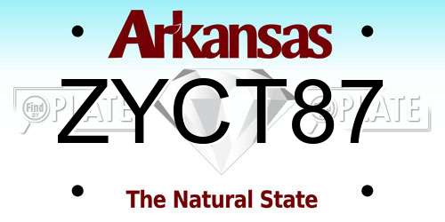 ZYCT87 Arkansas License Plate