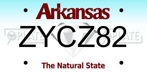 ZYCZ82 Arkansas License Plate