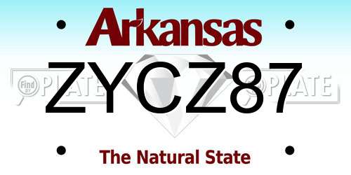 ZYCZ87 Arkansas License Plate