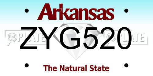 ZYG520 Arkansas License Plate