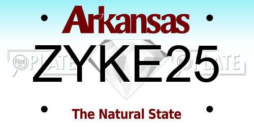 ZYKE25 Arkansas License Plate