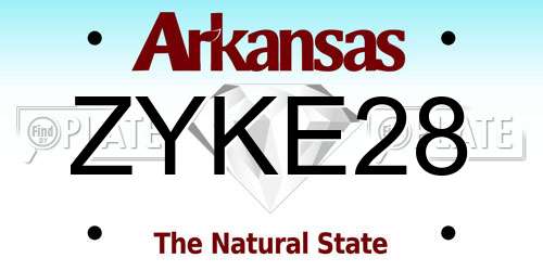 ZYKE28 Arkansas License Plate