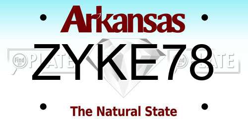 ZYKE78 Arkansas License Plate