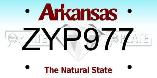 ZYP977 Arkansas License Plate