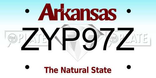 ZYP97Z Arkansas License Plate