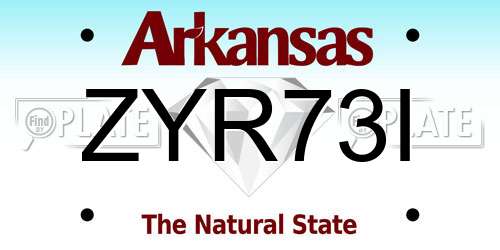ZYR73I Arkansas License Plate