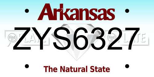 ZYS6327 Arkansas License Plate