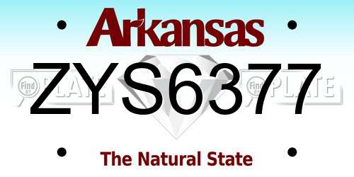 ZYS6377 Arkansas License Plate