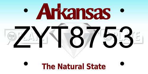 ZYT8753 Arkansas License Plate