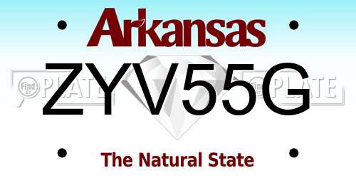 ZYV55G Arkansas License Plate