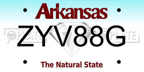 ZYV88G Arkansas License Plate