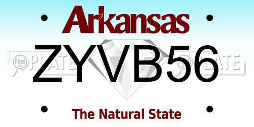 ZYVB56 Arkansas License Plate