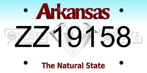 ZZ19158 Arkansas License Plate