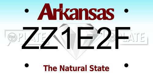 ZZ1E2F Arkansas License Plate