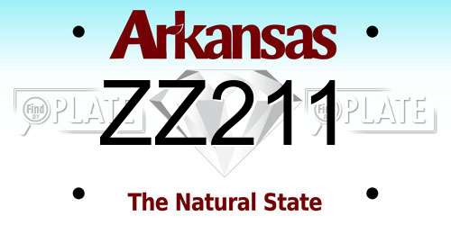 ZZ211 Arkansas License Plate