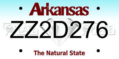ZZ2D276 Arkansas License Plate