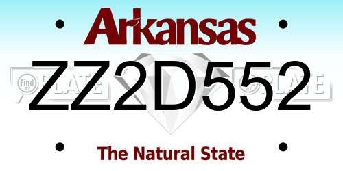 ZZ2D552 Arkansas License Plate