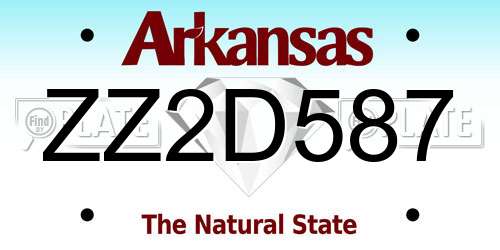 ZZ2D587 Arkansas License Plate
