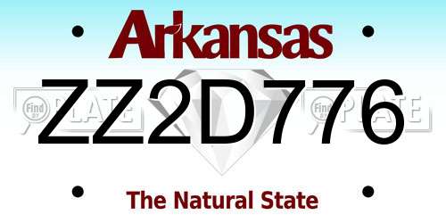 ZZ2D776 Arkansas License Plate