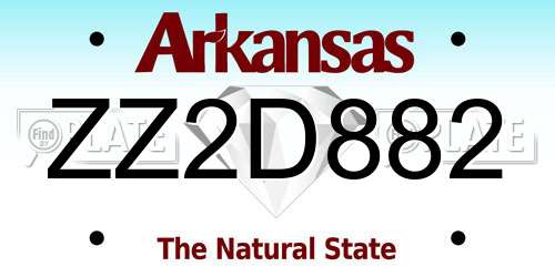ZZ2D882 Arkansas License Plate