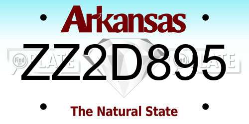 ZZ2D895 Arkansas License Plate