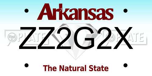 ZZ2G2X Arkansas License Plate