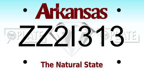 ZZ2I313 Arkansas License Plate