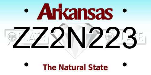 ZZ2N223 Arkansas License Plate