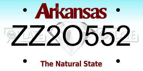 ZZ2O552 Arkansas License Plate