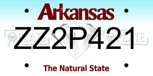 ZZ2P421 Arkansas License Plate
