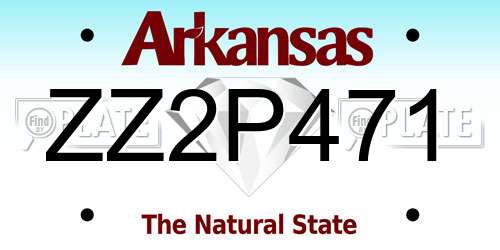 ZZ2P471 Arkansas License Plate