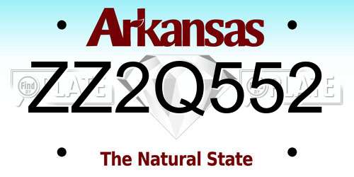 ZZ2Q552 Arkansas License Plate