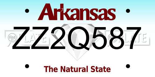 ZZ2Q587 Arkansas License Plate