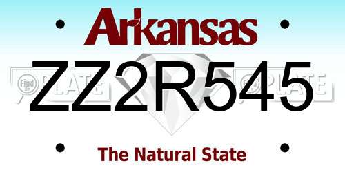 ZZ2R545 Arkansas License Plate