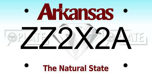 ZZ2X2A Arkansas License Plate