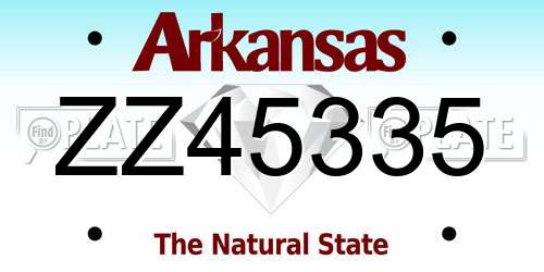 ZZ45335 Arkansas License Plate