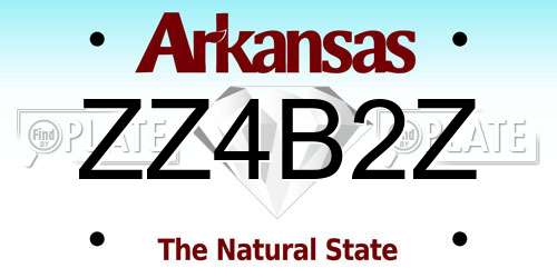 ZZ4B2Z Arkansas License Plate