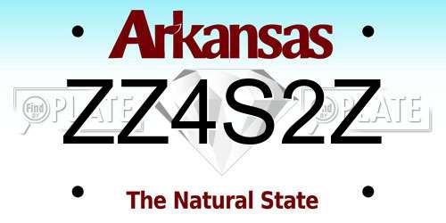 ZZ4S2Z Arkansas License Plate