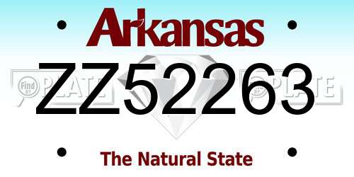 ZZ52263 Arkansas License Plate