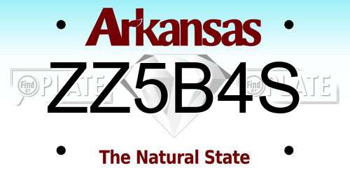 ZZ5B4S Arkansas License Plate