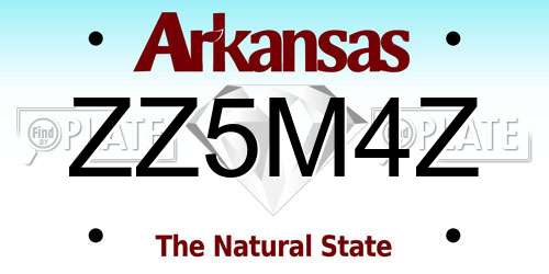 ZZ5M4Z Arkansas License Plate
