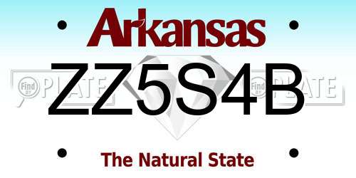ZZ5S4B Arkansas License Plate
