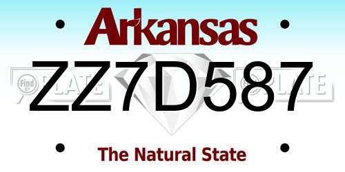 ZZ7D587 Arkansas License Plate