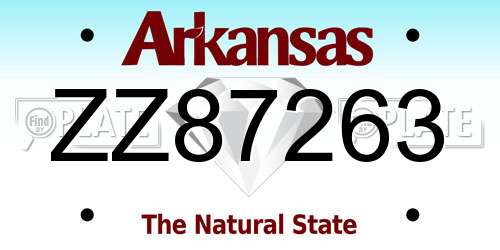 ZZ87263 Arkansas License Plate