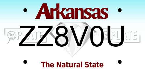 ZZ8V0U Arkansas License Plate