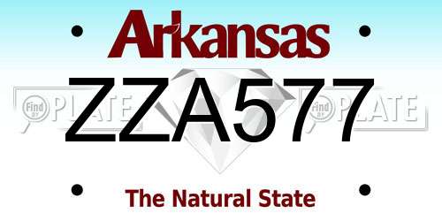ZZA577 Arkansas License Plate