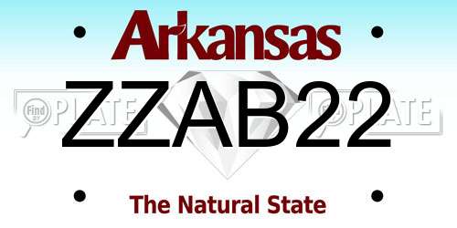 ZZAB22 Arkansas License Plate
