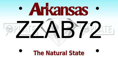 ZZAB72 Arkansas License Plate