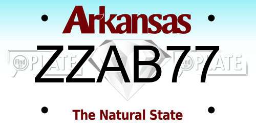 ZZAB77 Arkansas License Plate