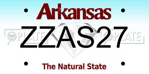 ZZAS27 Arkansas License Plate